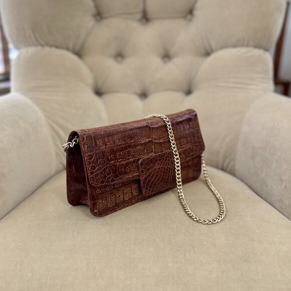 VTG Auth. MAXIMA Italy Genuine Alligator Convertible Clutch Bag...GORGEOUS! - Picture 2 of 8